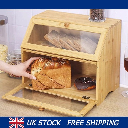Tier bamboo bread bin double - bread,
