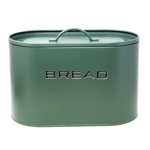 Bread bin sage green metal - bread,