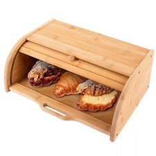 Large Bamboo Bread Bin Wooden