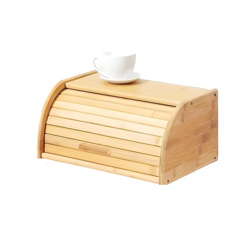 Large bamboo bread bin - bin, wooden