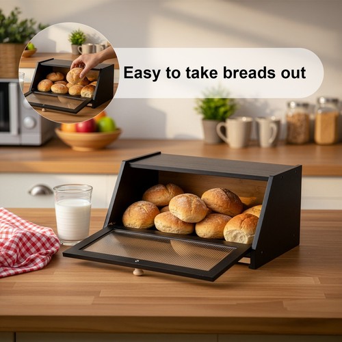 Large bread bin bamboo layer - bread,