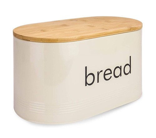 Bread bin with bamboo - bread, cutting
